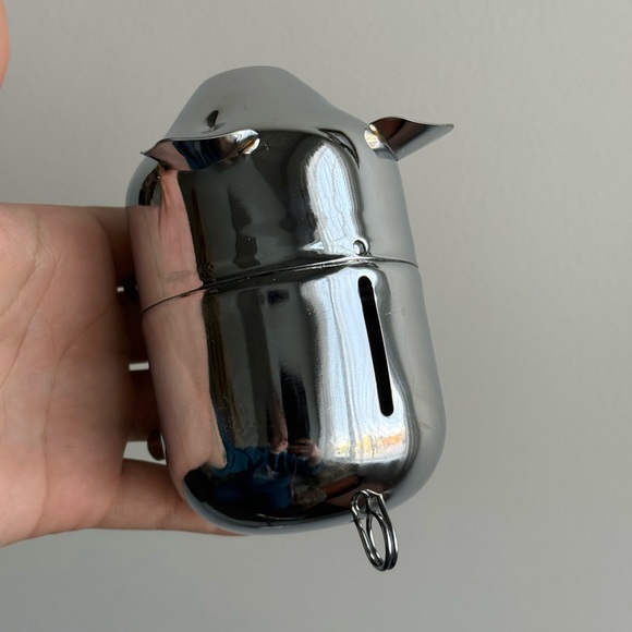 Pig Piggy Bank Metal Made in Hong Kong Minimalist Vintage Decor MCM - Picture 5 of 11